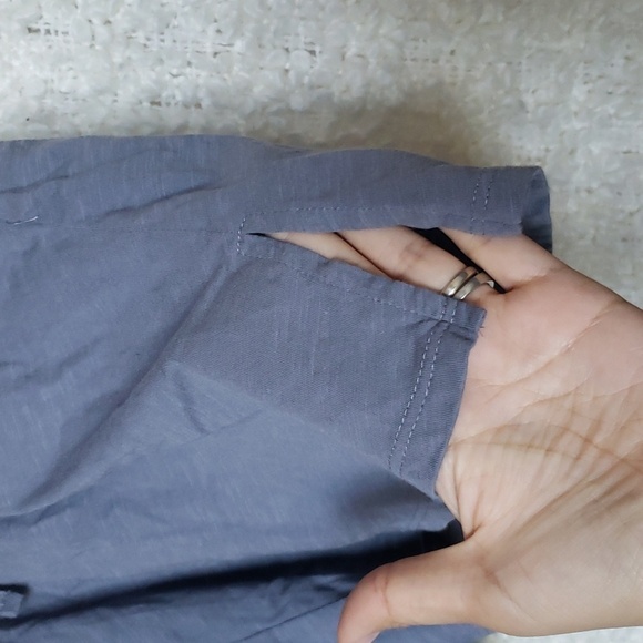 Eileen fisher women's high-waisted 100 organic cotton comfy shorts medium blue - Picture 2 of 9